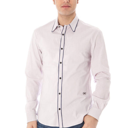 Chique roze Italiaanse kraag shirt met lange mouwen