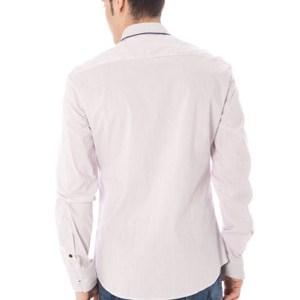 Chique roze Italiaanse kraag shirt met lange mouwen