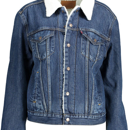 Veste de borne de fourrure en jean chic