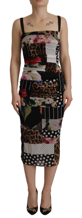 Robe de mélange de soie MIDI élégante