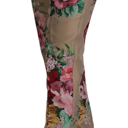 Pantalon de robe à taille haute florale