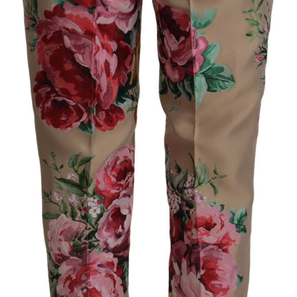 Pantalon de robe à taille haute florale