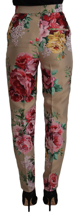 Pantalones de vestir de cintura alta floral