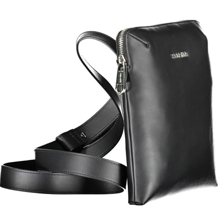 Black Polyester Men Shoulder Bag