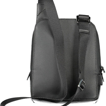 Black Polyester Men Shoulder Bag