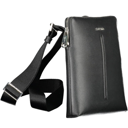 Black Polyester Mens Shoulder Bag