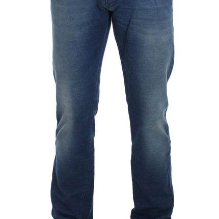 Denim italiano blu lavaggio in forma slim