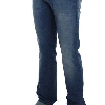 Denim italiano blu lavaggio in forma slim