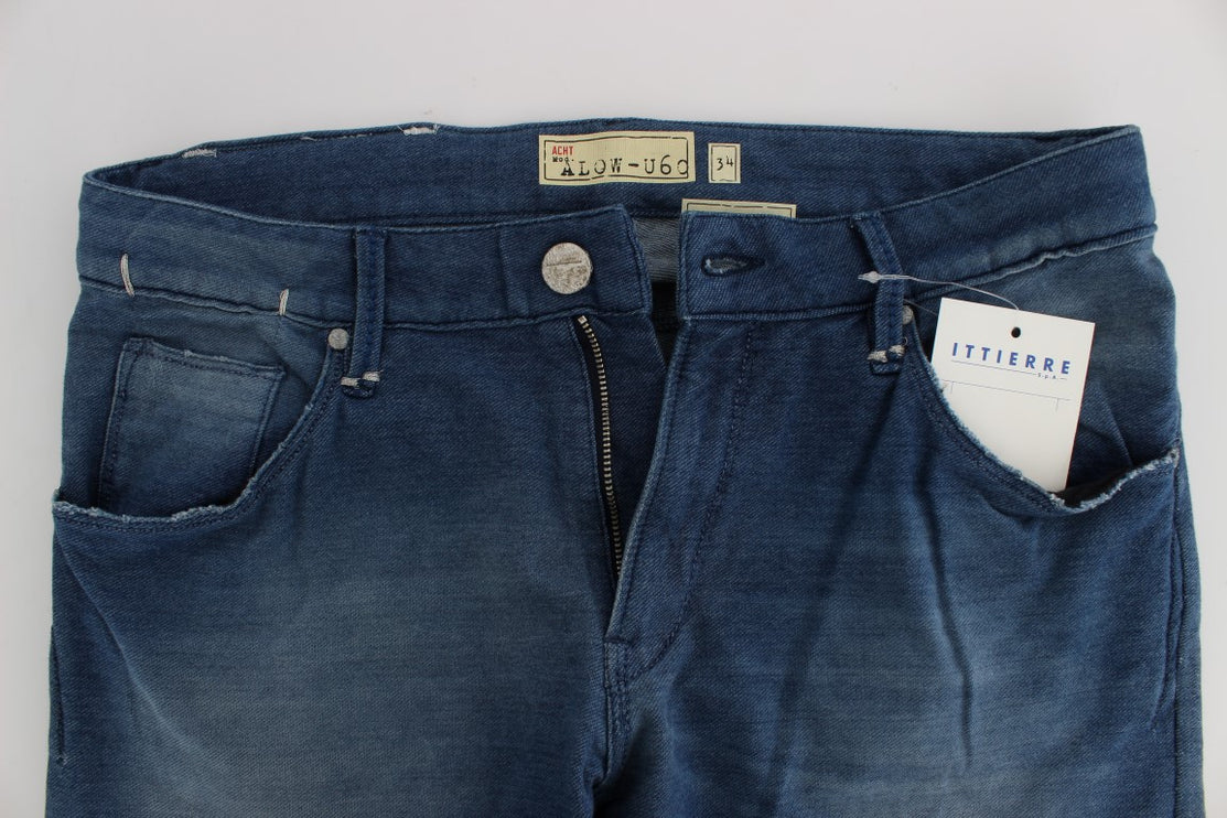 Denim italiano blu lavaggio in forma slim