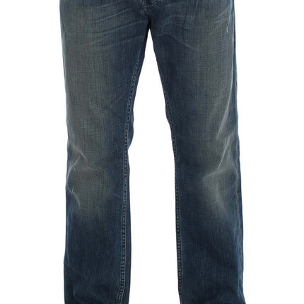 Elegante denim di lavaggio blu regolare