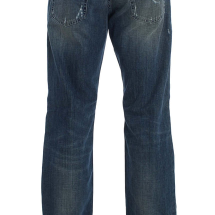 Elegante denim di lavaggio blu regolare