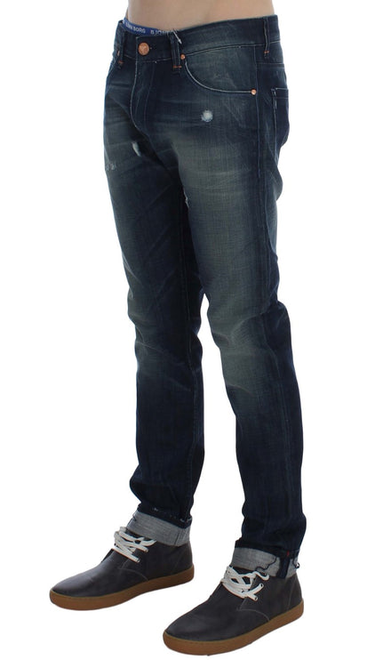 Jeans in denim italiani eleganti in forma slim