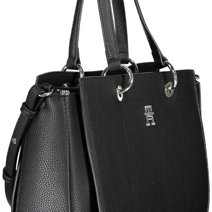 Black Polyethylene Women Handbag