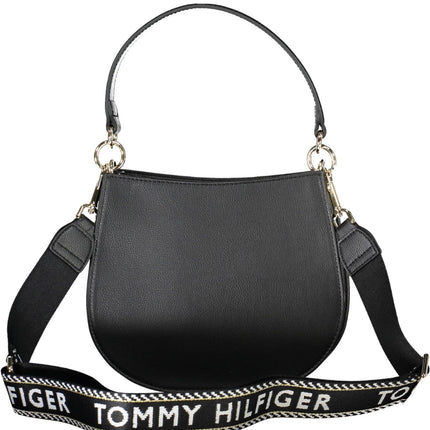 Black Polyester Women Handbag