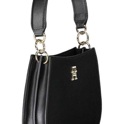 Black Polyester Women Handbag