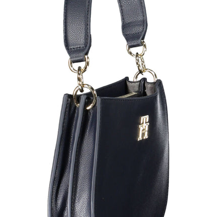 Blue Polyester Women Handbag