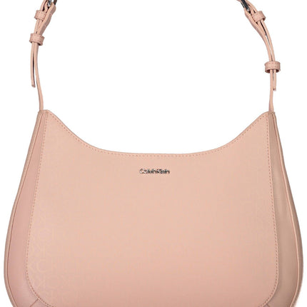 Pink Polyester Women Handbag