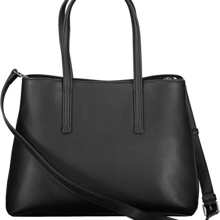 Black Polyester Women Handbag