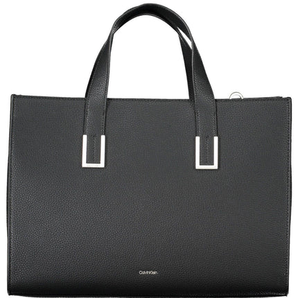 Black Polyester Women Handbag