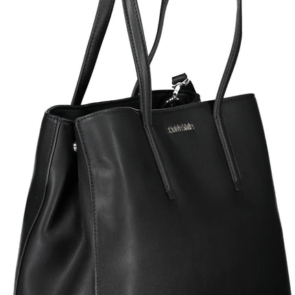 Black Polyester Women Handbag