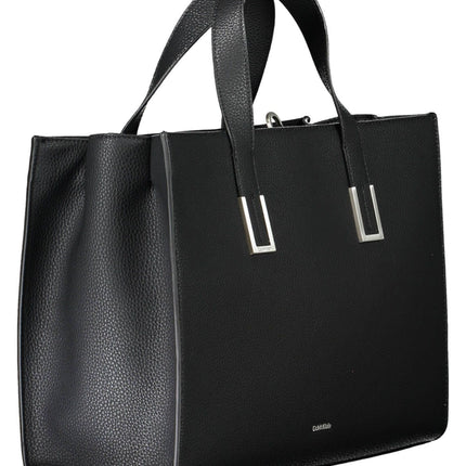 Black Polyester Women Handbag