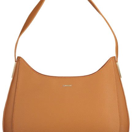 Brown Polyester Women Handbag