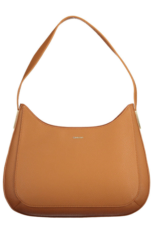 Brown Polyester Women Handbag