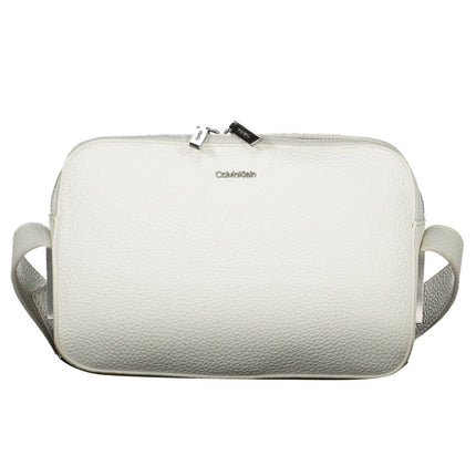 White Polyester Women Handbag