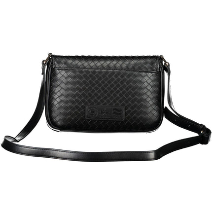 Elegante bolso negro con detalles en contraste