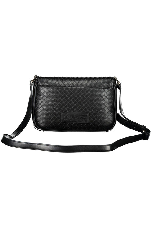 Elegante bolso negro con detalles en contraste