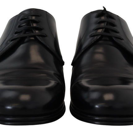 Elegant Black Leather Derby Shoes