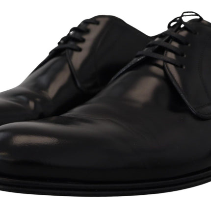 Elegant Black Leather Derby Shoes