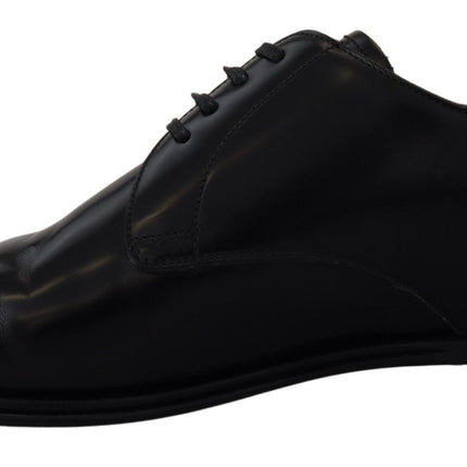 Elegant Black Leather Derby Shoes