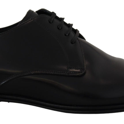 Elegant Black Leather Derby Shoes