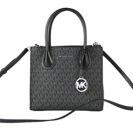 Bolso de mensajería de cuero de cuero de Mercer Medium Black Signature