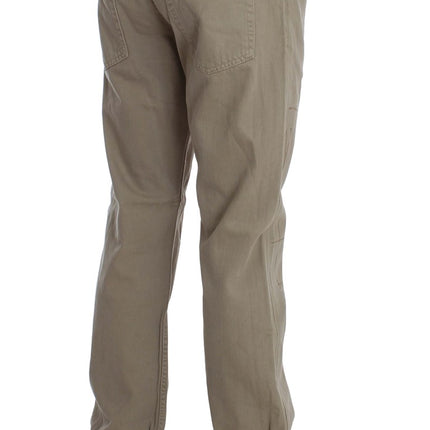 Jean en coton droit beige pour hommes