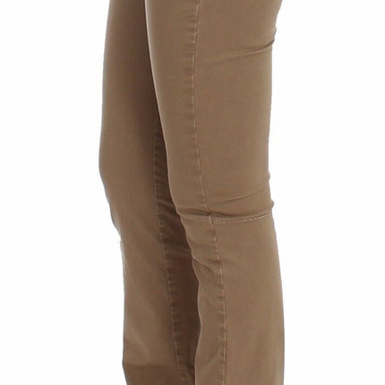 Jeans de moda de piernas rectas chic beige