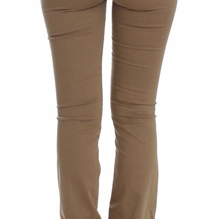 Jeans de moda de piernas rectas chic beige