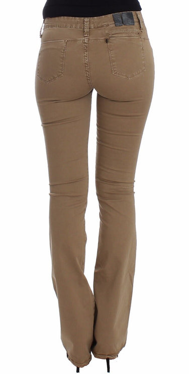 Jeans de moda de piernas rectas chic beige