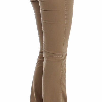 Jeans de moda de piernas rectas chic beige