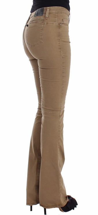 Jeans de moda de piernas rectas chic beige