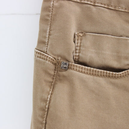 Jeans de moda de piernas rectas chic beige