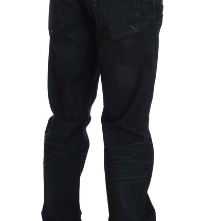 Eleganti jeans blu scuro in forma dritta