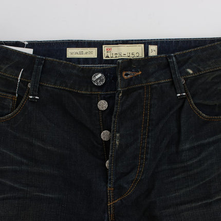 Eleganti jeans blu scuro in forma dritta