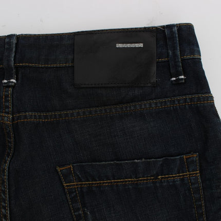 Eleganti jeans blu scuro in forma dritta