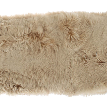 Elegante schouderband van alpaca bont in beige