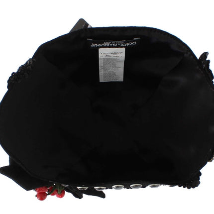 Élégant chapeau de cloche noire à cristal noir