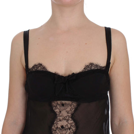 Babydoll Chemise en dentelle florale de soie élégante