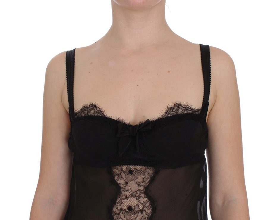 Babydoll Chemise en dentelle florale de soie élégante