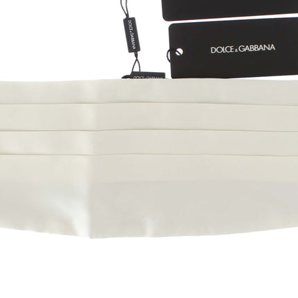 Exclusive White Silk Cummerbund